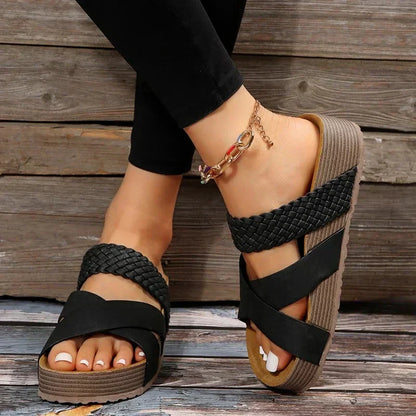 Sandales Plates Formées pour Femmes Confortables Été