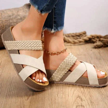 Sandales Plates Formées pour Femmes Confortables Été