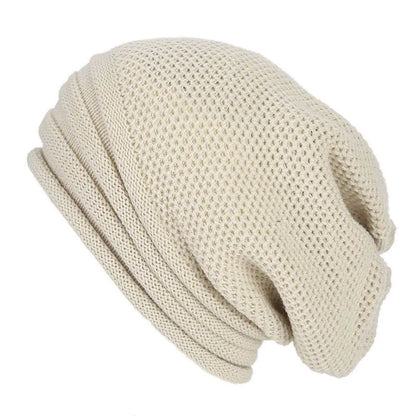 Bonnet Tricoté Noir Épais pour Hiver