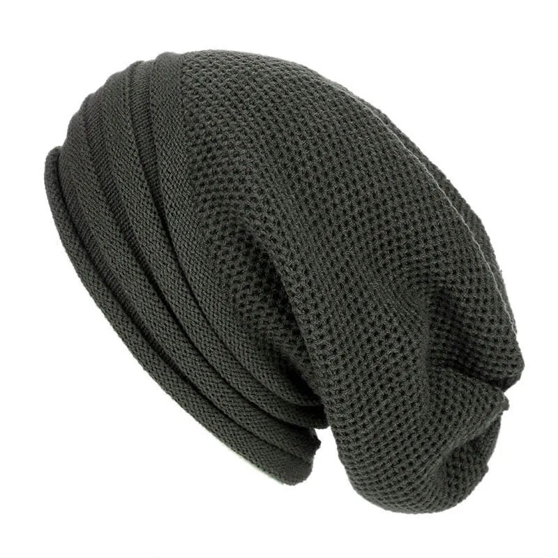 Bonnet Tricoté Noir Épais pour Hiver