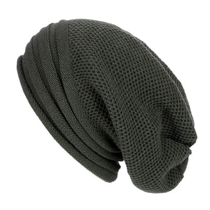 Bonnet Tricoté Noir Épais pour Hiver
