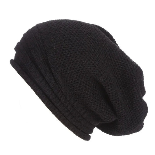 Bonnet Tricoté Noir Épais pour Hiver - PanierRoyale