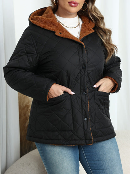 Veste Doudoune Capuche Douce et Chaud pour Femme Grande Taille - PanierRoyale