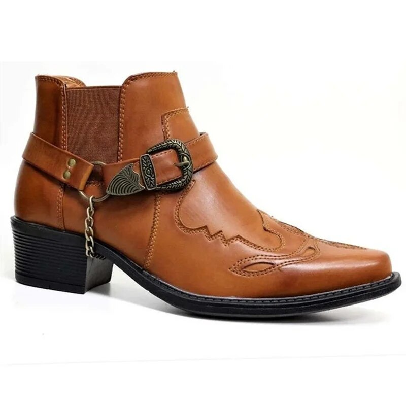 Bottes Moto Cuir Style Rebel Élégant