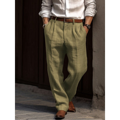 Pantalon Lin Coton Plissé Homme
