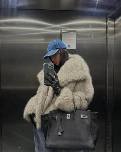 Manteau En Fourrure À Manches Longues Pour Femme | Décontracté