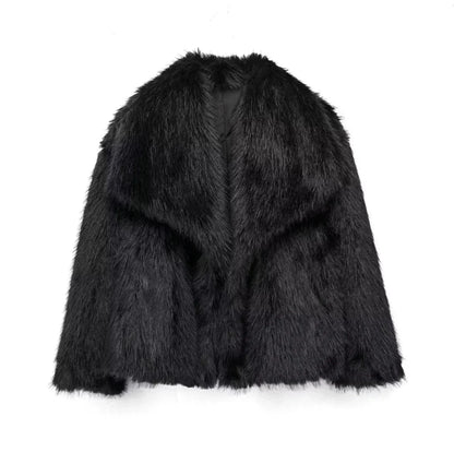 Manteau En Fourrure À Manches Longues Pour Femme | Décontracté