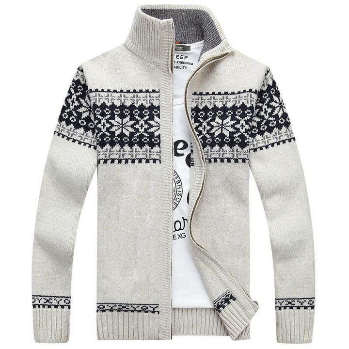Pull Hiver Zippé Flocon de Neige