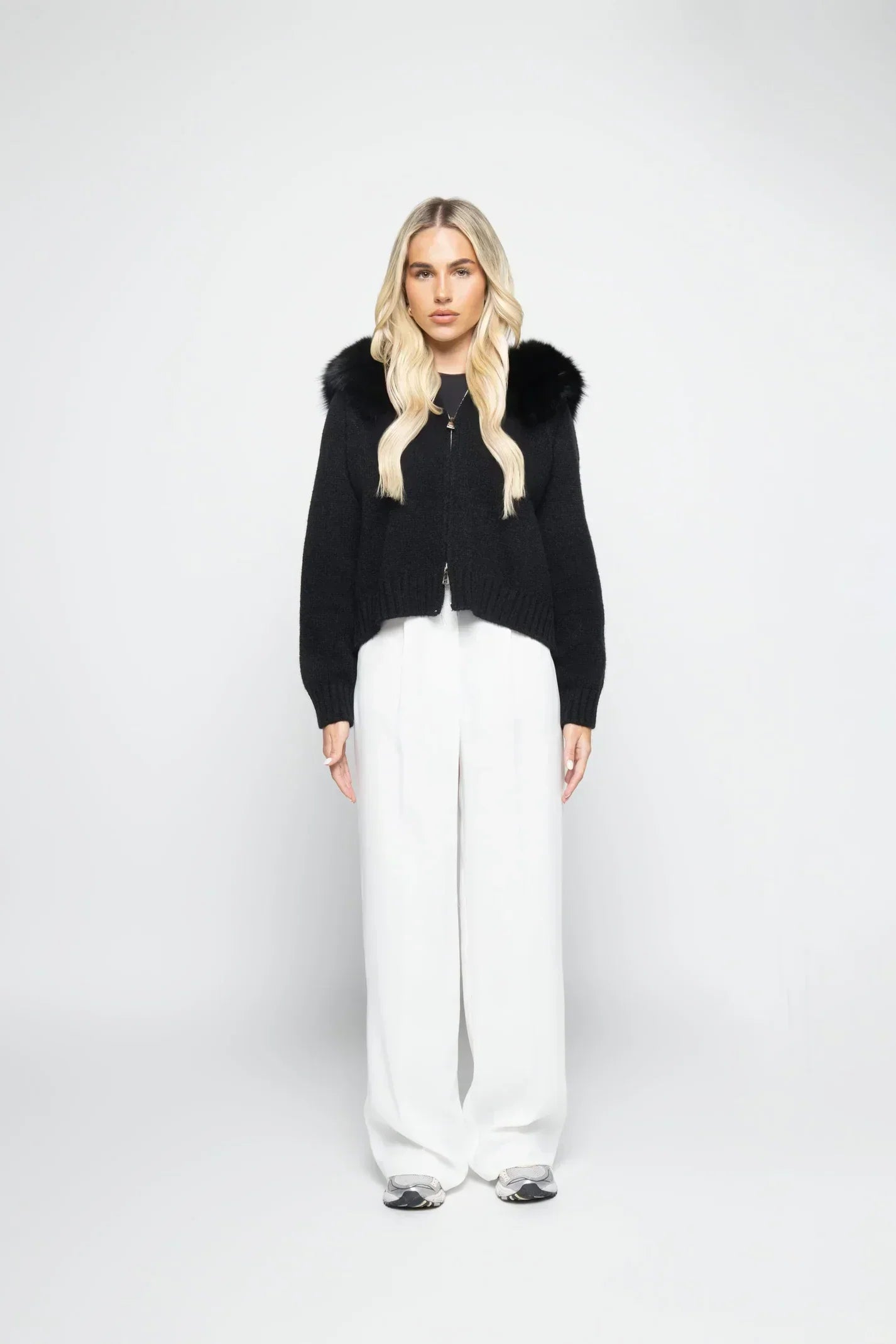 Manteau Femme Hiver Laine Douce à Capuche Fourrée
