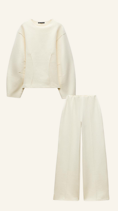 Ensemble Deux Pièces Féminin : Haut Décontracté et Pantalon Chic - PanierRoyale