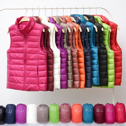 Gilet Femme Léger Plissé Rembourrage Plumes Coupe Ajustée