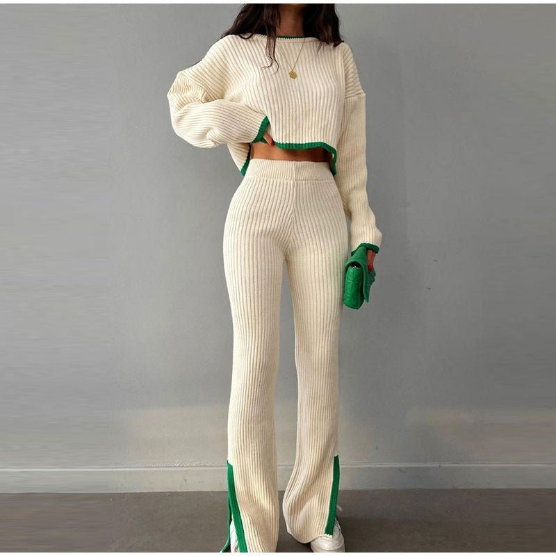 Ensemble Deux Pièces Femme Chic : Top Court et Pantalon Taille Slim Fit - PanierRoyale