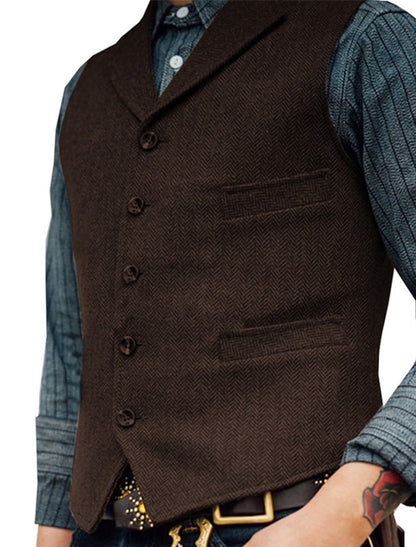 Gilet Homme Sans Manches à Boutons