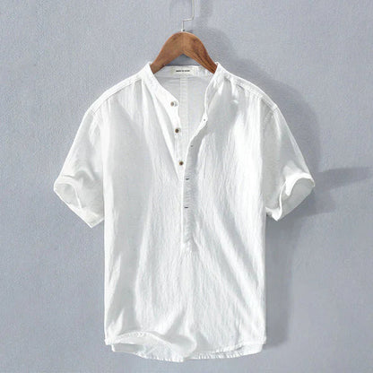 Chemise Homme Lin Coton Manches Longues Confortable - PanierRoyale