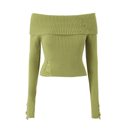 Pull femme décolleté tricoté fin et élégant