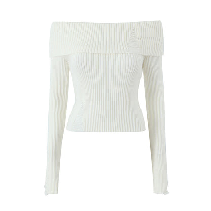 Pull femme décolleté tricoté fin et élégant - PanierRoyale