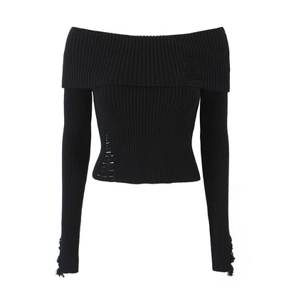 Pull femme décolleté tricoté fin et élégant