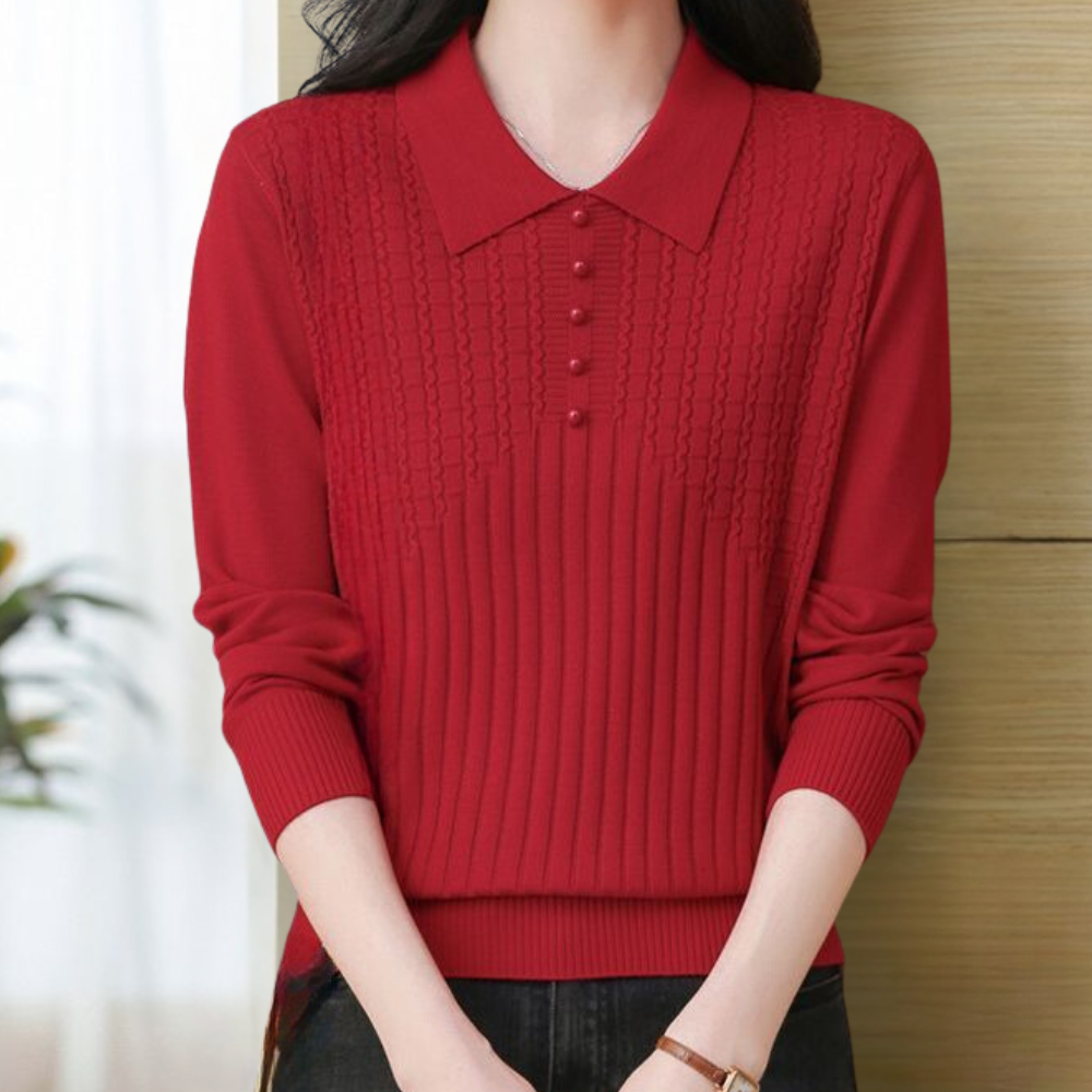 ELITSA - Pull Tricoté Uni Élégant pour Femmes