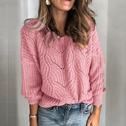 Pull Femme Tricoté Élégant et Confortable