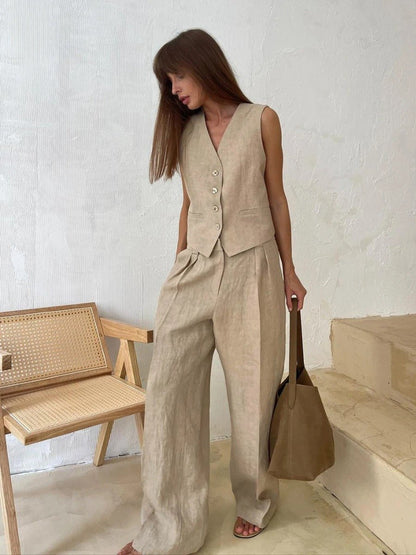 Ensemble Femme Lin Léger pour Été - PanierRoyale