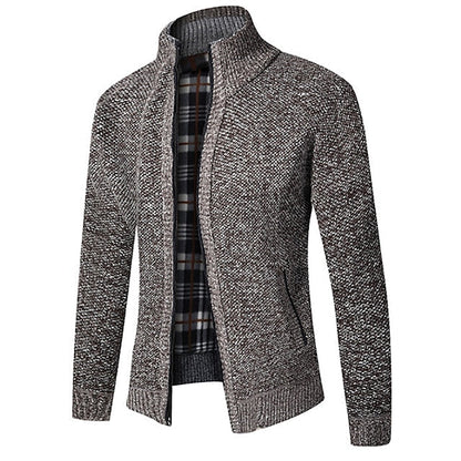 Pull zippé homme chaud et doux pour hiver