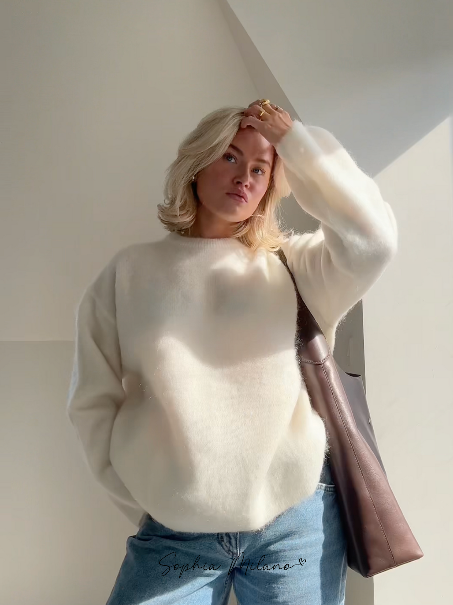 Pull Femme Hiver Léger et Doux Col Rond