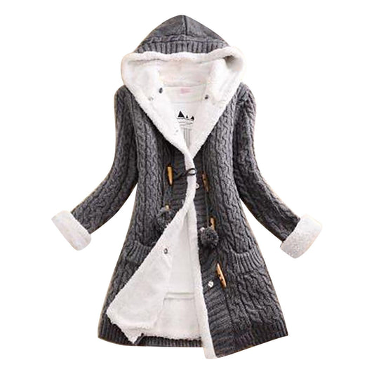 Cardigan en Laine Douillette à Manches Longues avec Poches - PanierRoyale