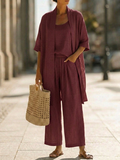 Ensemble Femme Kimono Fluide et Pantalon Ample