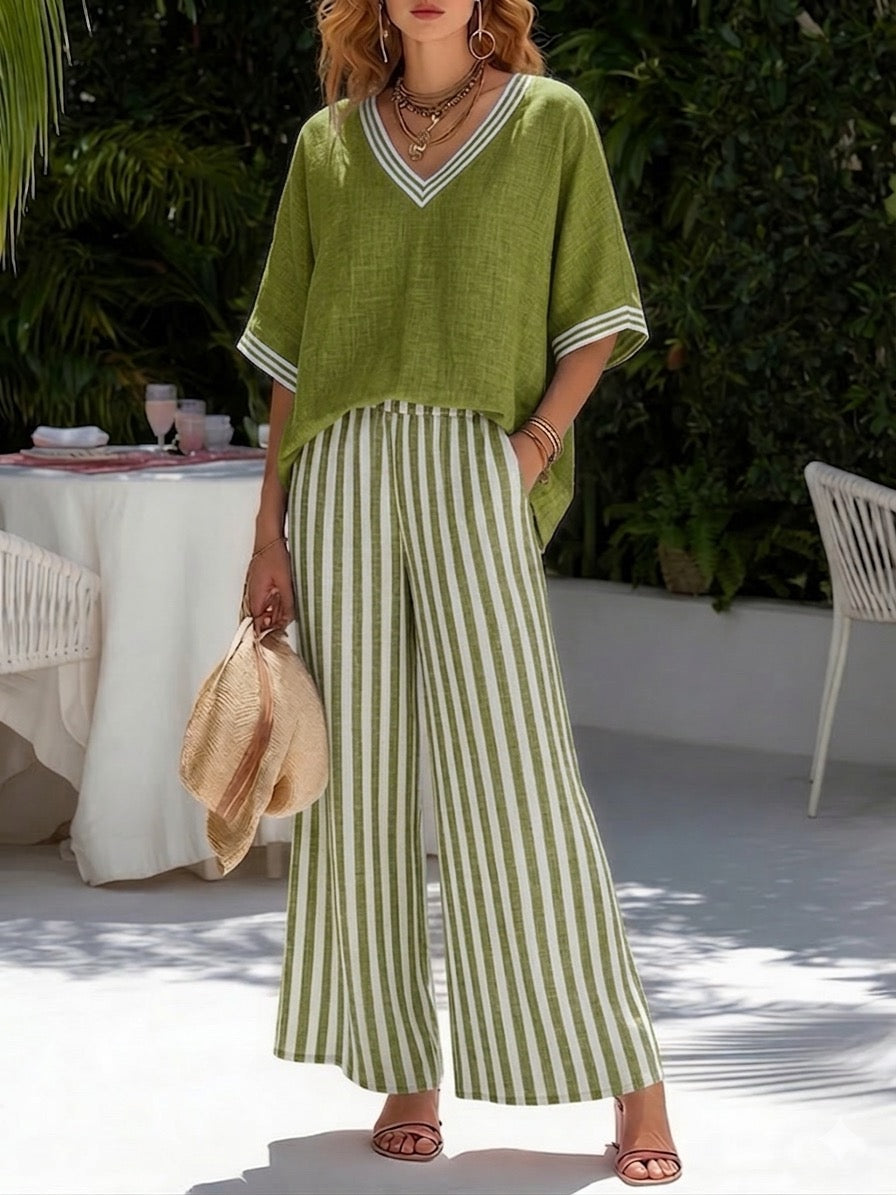 Ensemble Femme Lin Coton Coupe Ample Décontractée