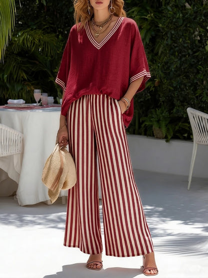 Ensemble Femme Lin Coton Coupe Ample Décontractée