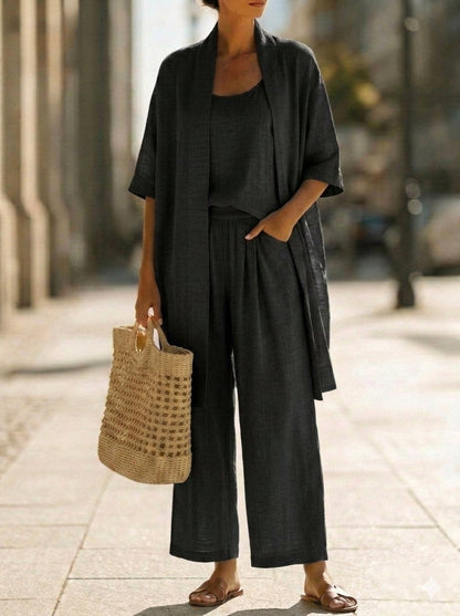 Ensemble Femme Kimono Fluide et Pantalon Ample