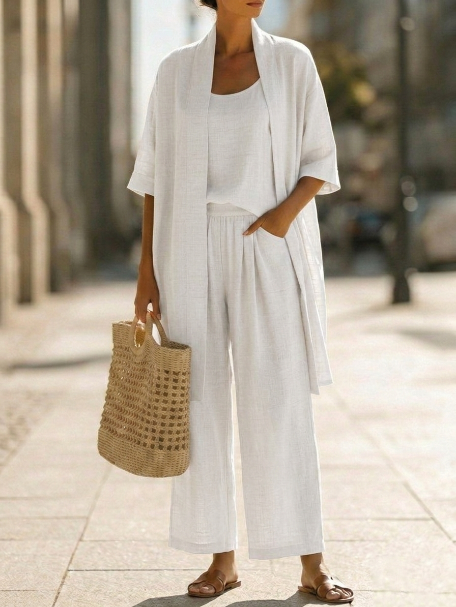 Ensemble Femme Kimono Fluide et Pantalon Ample