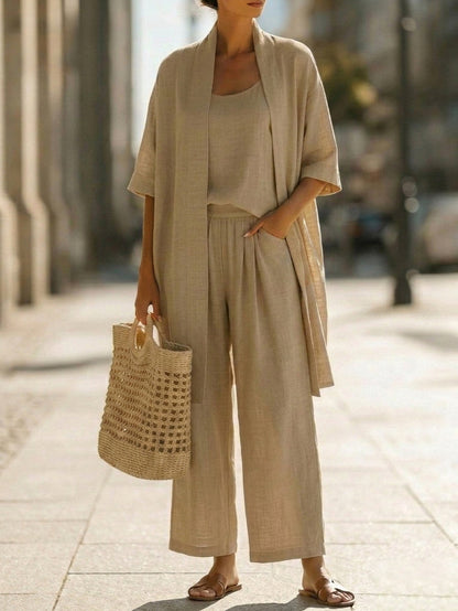 Ensemble Femme Kimono Fluide et Pantalon Ample