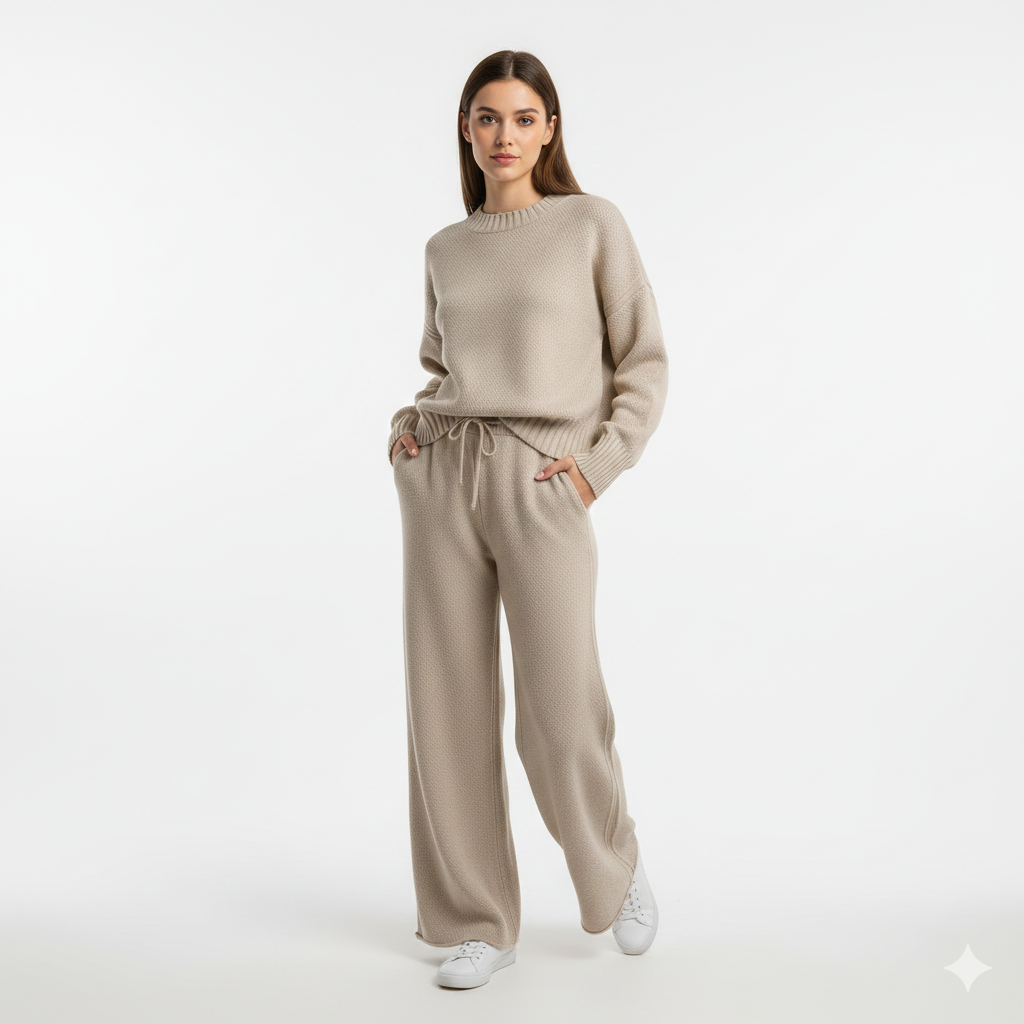 Tenue Décontractée Femme 2 Pièces - Pull et Pantalon Sport Chic Polyester Durable - PanierRoyale