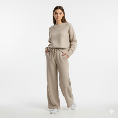 Tenue Décontractée Femme 2 Pièces - Pull et Pantalon Sport Chic Polyester Durable - PanierRoyale