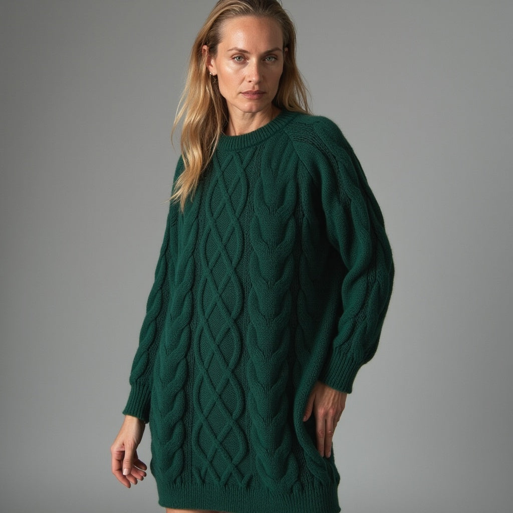 Pull Femme Col Rond Chaud et Élégant Hiver