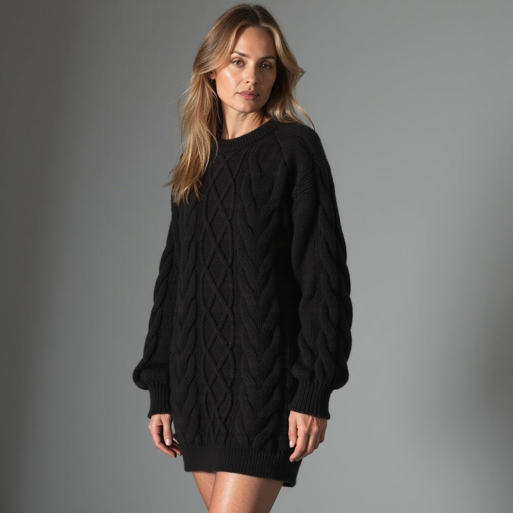 Pull Femme Col Rond Chaud et Élégant Hiver
