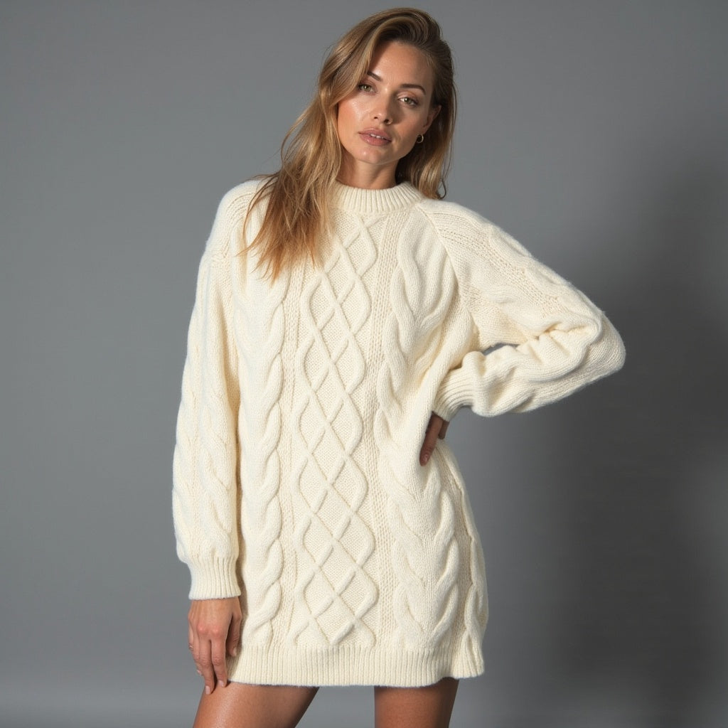 Pull Femme Col Rond Chaud et Élégant Hiver - PanierRoyale