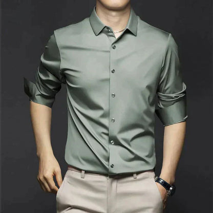Chemise Homme Noir Manches Longues Élégante
