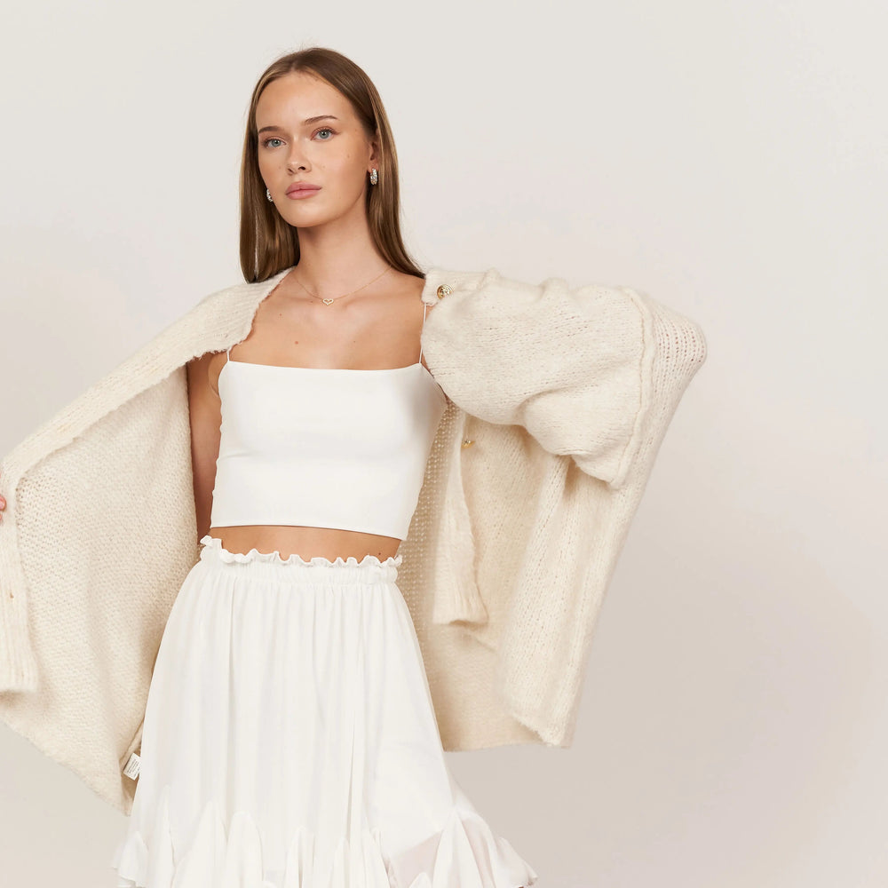 Cardigan Géant en Maille avec Boutons Dorés - vue 2