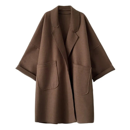 Manteau Femme Hiver Laine Douce Oversize Élégant