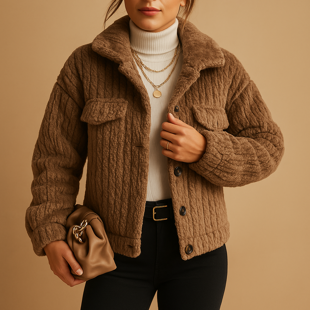 Manteau Femme Hiver Élégant - Veste Faux Fourrure Douce et Chauffante