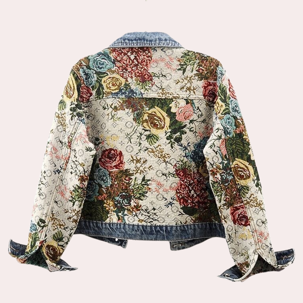 Veste en Jean à Motif Floral - vue 2