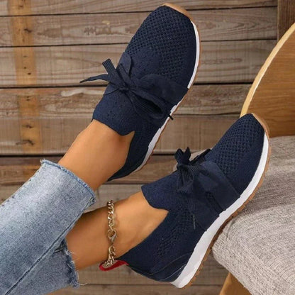 Baskets Femmes Confort Marine avec Lacets Élastiques - PanierRoyale