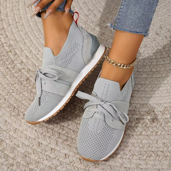 Baskets Femmes Confort Marine avec Lacets Élastiques