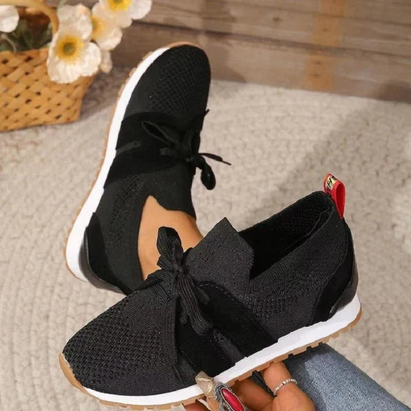 Baskets Femmes Confort Marine avec Lacets Élastiques