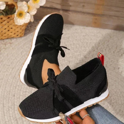 Baskets Femmes Confort Marine avec Lacets Élastiques
