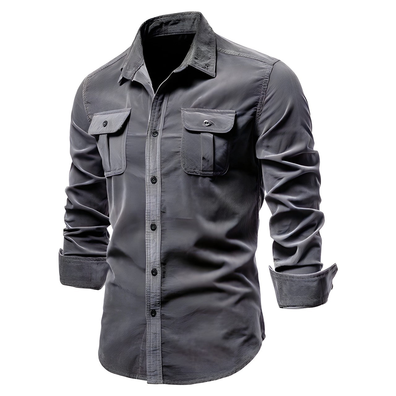 Chemise Homme Décontractée à Manches Longues et Boutons