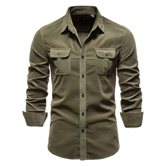 Chemise Homme Décontractée à Manches Longues et Boutons - BerlinGlamour