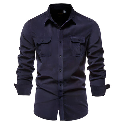 Chemise Homme Décontractée à Manches Longues et Boutons